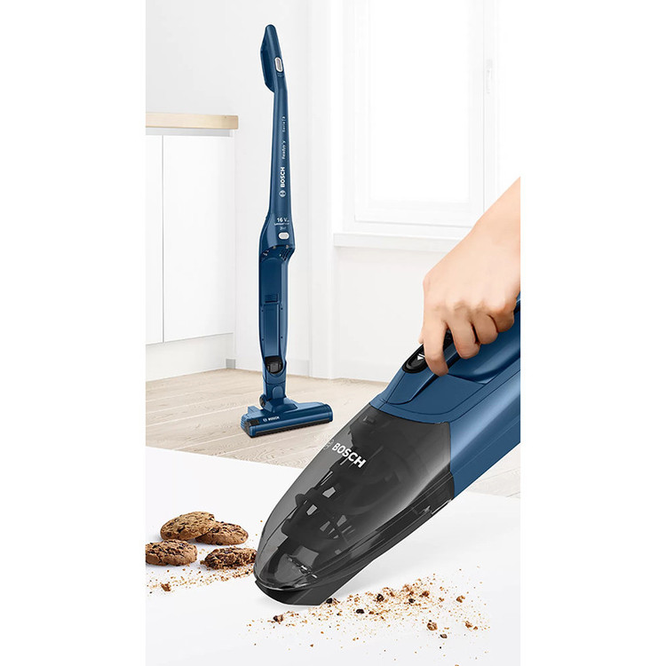 جارو شارژی عصایی بوش مدل BCHF2MX20 با باتری 20 ولت لیتیومی، مدت کارکرد تا 44 دقیقه، فناوری Easy Clean System، برس Electro برای سطوح مختلف، نازل منعطف، فیلتر قابل شستشو و دو سطح قدرت
